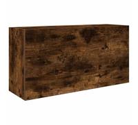 HETFTJN Armoire murale de salle de bain - Chêne fumé - 80 x 25 x 40 cm - En matériau dérivé du bois - Avec vérin à gaz - Montage à gauche/droite - Porte - Espace de rangement pratique pour petites