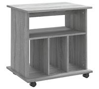 HETFTJN Armoire Roulante de Bureau avec 4 Compartiments, Caisson de Rangement Mobile en Bois d'Ingénierie pour Dossiers et Fournitures, Bout de Table, 60x45x60 cm, Gris Sonoma