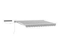 HETFTJN Auvent Rétractable Électrique 3,5x2,5m, Store Banne Motorisé avec Télécommande et Manivelle, Structure Aluminium/Acier, Design Semi-Cassette, Jardin/Terrasse, Anthracite et Blanc