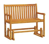 HETFTJN Banc à bascule de jardin, 110 cm, en bois massif d'acacia avec finition à l'huile, peu encombrant, avec mécanisme à bascule, bois d'acacia robuste, pour balcon, terrasse et cour