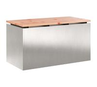HETFTJN Banc de jardin en acier inoxydable 80 x 40 x 43 cm en bois massif Douglas Design moderne robuste et durable pour balcon, terrasse et jardin