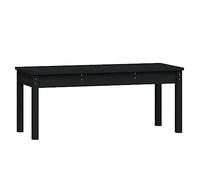 HETFTJN Banc de jardin, noir, 109 x 44 x 45 cm, en bois de pin massif, sommier à lattes, intemporel et robuste, charge maximale : 110 kg, pour balcon, terrasse, jardin