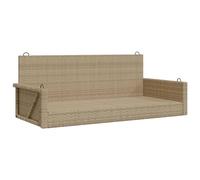 HETFTJN Banc de jardin suspendu beige 119 x 56 x 48 cm en polyrotin avec capacité de charge de 110 kg Mouvement à bascule doux pour balcon, terrasse et jardin