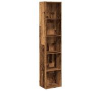 HETFTJN Bibliothèque 40x30x189 cm en Bois d'ingénierie, Étagère de Rangement Haute avec Compartiments Ouverts, Meuble de Rangement Style Vieux Bois pour Salon, Bureau et Chambre
