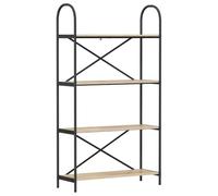 HETFTJN Bibliothèque 80 x 30 x 146 cm en chêne Sonoma avec 4 étagères, cadre en acier stable, étagère ouverte, design moderne, pour salon, bureau et chambre à coucher