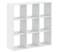 HETFTJN Bibliothèque blanche - 102 x 32 x 102 cm - En matériau dérivé du bois - Avec 9 compartiments - Étagère étroite moderne pour salon, bureau, chambre à coucher, couloir