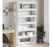 HETFTJN Bibliothèque blanche à 6 étages - Design moderne en bois - 100 x 30 x 198 cm - Élégante et peu encombrante - Pour salon, bureau