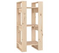 HETFTJN Bibliothèque en Bois de Pin Massif, Séparateur de Pièce Polyvalent, Étagère de Rangement Ouverte pour Salon et Bureau, Meuble Décoratif Naturel, 41 x 35 x 91 cm
