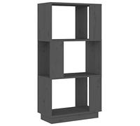 HETFTJN Bibliothèque en Pin Massif Gris 51x25x101 cm, Étagère de Rangement Ouverte, Séparateur de Pièce Polyvalent pour Salon et Bureau, Meuble au Design Rustique