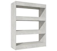 HETFTJN Bibliothèque et Cloison de séparation, Étagère de Rangement en Bois d'ingénierie, Design Contemporain, 80 x 30 x 103 cm, Gris béton pour Salon et Bureau
