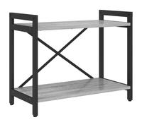 HETFTJN Bibliothèque Industrielle, Étagère de Rangement avec Cadre en Acier, Étagère Ouverte en Bois d'Ingénierie, Meuble Salon Bureau, 60 x 30 x 50 cm, Gris Sonoma