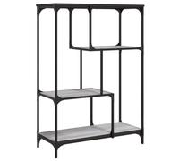 HETFTJN Bibliothèque Industrielle, Étagère de Rangement Ouverte, 81x36x115cm, Bois d'Ingénierie et Structure en Acier, Gris Sonoma, Meuble pour Salon et Bureau