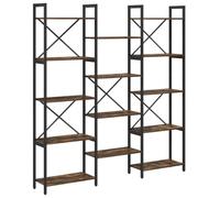 HETFTJN Bibliothèque Industrielle, Étagère de Rangement Ouverte en Bois d'Ingénierie et Acier, Meuble Style Loft pour Salon Bureau, Chêne Sonoma, 156 x 25 x 167 cm