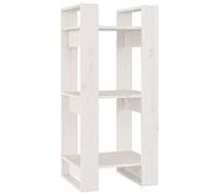 HETFTJN Bibliothèque/Séparateur de pièce en Bois de pin Massif, Étagère de Rangement Ouverte, Meuble décoratif pour Salon et Bureau, Dimensions 41 x 35 x 91 cm, Blanc