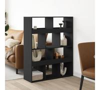 HETFTJN Bibliothèque séparateur de pièce, noire, 100 x 33 x 125 cm, 5 cm, en bois avec 10 étagères, espace de rangement pour livres, décoration et électronique, pour salon, bureau et couloir