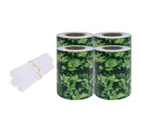 HETFTJN Brise-vue de jardin - 4 x 35 x 0,19 m - Vert - En PVC - Résistant aux intempéries - Motif feuilles - Résistant aux UV - Flexible - 80 clips - Avec montage facile