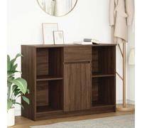 HETFTJN Buffet 101 x 35 x 76 cm - Chêne marron avec tiroir et porte - Meuble bas moderne pour salon, couloir, bureau - Espace de rangement et style réunis en un seul meuble