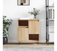 HETFTJN Buffet 60 x 35 x 70 cm en chêne Sonoma avec pieds en fer - Meuble bas moderne pour salon, couloir, chambre à coucher, espace de rangement, armoire de rangement