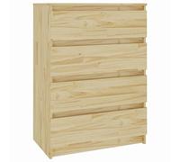 HETFTJN Buffet 60 x 36 x 84 cm en pin massif - Commode industrielle avec 4 tiroirs - Grand espace de rangement pour salon, couloir, cuisine