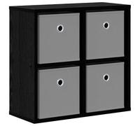 HETFTJN Buffet avec 4 Tiroirs Chêne Noir 49,5x22x47 cm - Petit Meuble de Rangement Moderne en Bois dIngénierie Robuste - Commode Compacte Gain de Place pour Salon Entrée Bureau