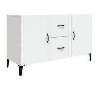 HETFTJN Buffet blanc 100 x 36 x 60 cm en bois avec 2 portes et 2 tiroirs, design moderne, miracle de rangement pour salon, couloir ou chambre à coucher