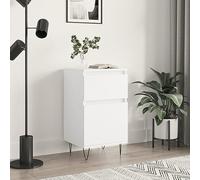 HETFTJN Buffet blanc 40 x 35 x 70 cm en bois avec pieds en fer, meuble bas moderne pour salon, couloir et chambre à coucher, espace de rangement, commode avec support mural