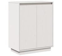 HETFTJN Buffet Blanc 60x34x75 cm en Bois de Pin Massif - Meuble de Rangement Élégant et Commode Latérale Robuste avec Porte pour Salon, Salle à Manger et Entrée
