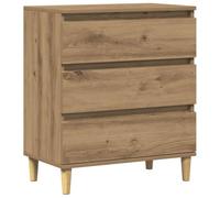 HETFTJN Buffet Chêne Artisanal 60x35x70 cm, Meuble de Rangement en Bois d'Ingénierie avec 3 Tiroirs, Petit Bahut Moderne pour Salon, Salle à Manger et Entrée