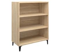 HETFTJN Buffet Chêne Sonoma 69,5x32,5x90 cm en Bois d'Ingénierie - Meuble de Rangement Salon Moderne avec 3 Étagères - Armoire Basse Chic et Commode d'Appoint Élégante pour Cuisine et Entrée