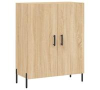 HETFTJN Buffet Chêne Sonoma 69,5x34x90 cm Meuble de Rangement en Bois d'Ingénierie, Bahut de Salon Moderne avec Pieds en Métal et Grands Compartiments pour Entrée et Séjour