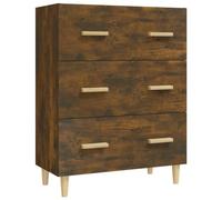 HETFTJN Buffet Commode de Rangement Meuble Bas avec 3 Tiroirs Bahut Moderne en Bois d'Ingénierie pour Salon Séjour Entrée Couloir Chêne Fumé 70x34x90 cm