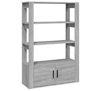 HETFTJN Buffet de Salon Meuble de Rangement Sonoma Gris 80x30x119,5 cm Bibliothèque en Bois d'Ingénierie Armoire Latérale avec Portes et Étagères pour Entrée Bureau Couloir