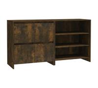 HETFTJN Buffet en 2 parties en bois de chêne fumé 70 x 40,5 x 75 cm - Design moderne - Grand espace de rangement pour salon, cuisine, couloir