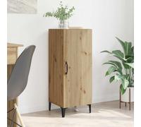 HETFTJN Buffet en chêne artisanal 90 cm de haut - Meuble bas moderne avec porte et étagère - Peu encombrant - Pour salle à manger, couloir et bureau