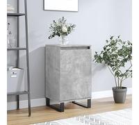 HETFTJN Buffet gris béton 40 x 35 x 70 cm en matériau dérivé du bois avec pieds en métal - Meuble bas moderne avec 2 compartiments et montage de porte flexible - Pour salon, couloir, chambre à coucher