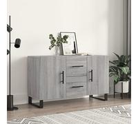 HETFTJN Buffet gris Sonoma 100 x 36 x 60 cm en bois avec pieds en métal - Design moderne - Merveilleux espace de rangement pour salon, couloir, cuisine
