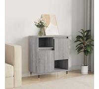 HETFTJN Buffet gris Sonoma 60 x 35 x 70 cm en bois et pieds en fer - Meuble bas moderne avec espace de rangement pour salon, couloir, chambre à coucher, cuisine
