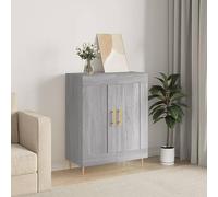 HETFTJN Buffet gris Sonoma 69,5 x 34 x 90 cm en matériau dérivé du bois avec support mural, meuble bas moderne pour salon, cuisine, bureau, couloir, espace de rangement pour décoration et vaisselle