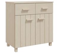HETFTJN Buffet HAMAR en Bois de Pin Massif Marron Miel - Commode de Rangement Style Scandinave avec 2 Portes et 2 Tiroirs pour Salon, Salle à Manger et Entrée - 79 x 40 x 80 cm
