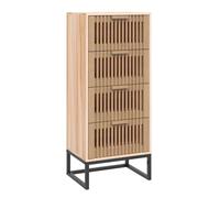 HETFTJN Buffet Haut 40x30x95 cm Meuble de Rangement en Bois dIngénierie et Pin Massif avec Tiroirs et Pieds en Fer - Armoire de Salon Salle à Manger Style Industriel
