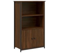 HETFTJN Buffet haut 62 x 32 x 103,5 cm marron aspect chêne avec structure en métal - Design moderne - Buffet robuste avec beaucoup d'espace de rangement pour salon, couloir et cuisine