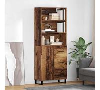 HETFTJN Buffet haut 69,5 x 34 x 180 cm en bois recy vec porte et tiroir, matériau dérivé du bois avec pieds en métal, design moderne, robuste et durable, pour salon, couloir, cuisine