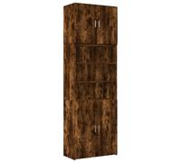 HETFTJN Buffet Haut Chêne Fumé 80x42,5x249 cm Meuble de Rangement Salon Buffet de Cuisine avec Portes et Compartiments Ouverts Armoire Haute Bibliothèque en Bois d'Ingénierie
