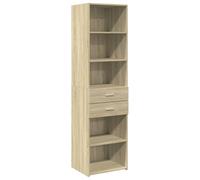 HETFTJN Buffet Haut Chêne Sonoma 50x42,5x185 cm, Meuble de Rangement en Bois d'Ingénierie pour Salon et Salle à Manger, Armoire Haute avec Grand Espace Organisateur Intérieur Contemporain