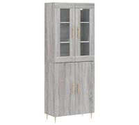 HETFTJN Buffet Haut de Salon Sonoma Gris 69,5x34x180 cm - Meuble de Rangement en Bois d'Ingénierie et Métal - Armoire Bibliothèque Élégante pour Salle à Manger et Séjour