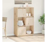 HETFTJN Buffet haut en bois de pin massif 74 x 35 x 117 cm pour salon, couloir, cuisine, style maison de campagne, avec beaucoup d'espace de rangement, robuste et durable