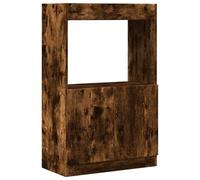 HETFTJN Buffet Haut en Bois d'Ingénierie Chêne Fumé, Meuble de Rangement avec Portes et Étagères Ouvertes, Bibliothèque pour Salon, Chambre ou Bureau, Design Classique et Robuste, 63x33x100 cm