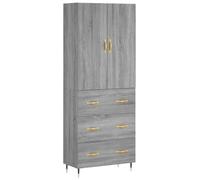 HETFTJN Buffet haut Sonoma 69,5 x 34 x 180 cm en bois / métal, grand espace de rangement, porte, pieds en métal, vitrine pour salon, cuisine, couloir, chambre à coucher
