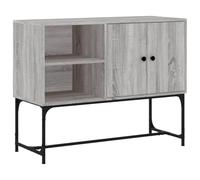 HETFTJN Buffet Industriel Meuble de Rangement Bas Commode de Salon Enfilade avec 4 Compartiments et Portes pour Entrée Cuisine Bois d'Ingénierie et Métal Gris Sonoma 100x40x79,5 cm