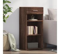 HETFTJN Buffet marron chêne 40 x 42,5 x 93 cm en matériau dérivé du bois avec tiroir - Meuble bas moderne pour salon, couloir, cuisine, bureau, salle à manger et chambre à coucher
